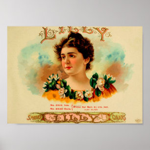 Etikett für Vintage Zigarrenboxen Poster