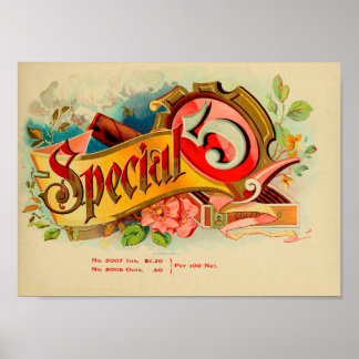 Etikett für Vintage Zigarrenboxen Poster