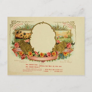 Etikett für Vintage Zigarrenboxen Postkarte