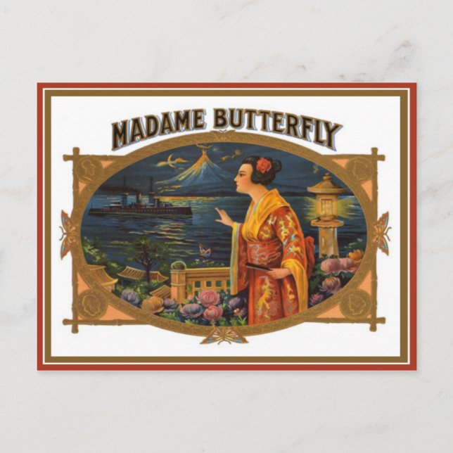 Etikett für Vintage Zigarrenboxen Postkarte (Vorderseite)