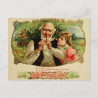 Etikett für Vintage Zigarrenboxen
