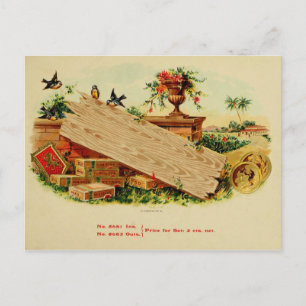 Etikett für Vintage Zigarrenboxen Postkarte