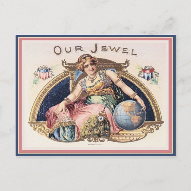 Etikett für Vintage Zigarrenboxen Postkarte (Vorderseite)