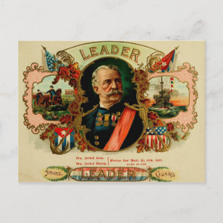 Etikett für Vintage Zigarrenboxen Postkarte