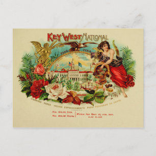 Etikett für Vintage Zigarrenboxen Postkarte