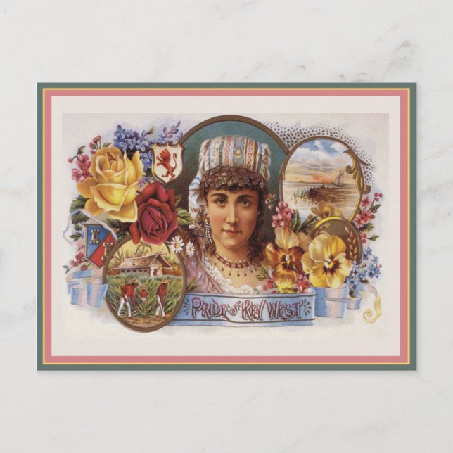 Etikett für Vintage Zigarrenboxen Postkarte (Vorderseite)