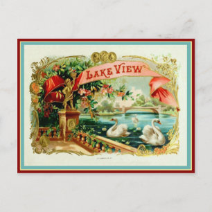 Etikett für Vintage Zigarrenboxen Postkarte