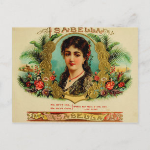 Etikett für Vintage Zigarrenboxen Postkarte