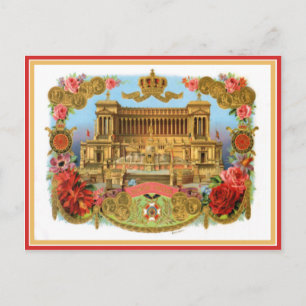 Etikett für Vintage Zigarrenboxen Postkarte