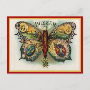 Etikett für Vintage Zigarrenboxen Postkarte