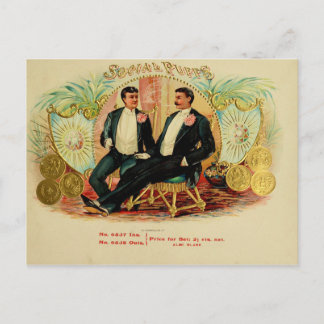 Etikett für Vintage Zigarrenboxen Postkarte