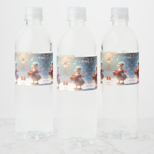 Etikett für Wasserflasche Kleine Enten Ferien