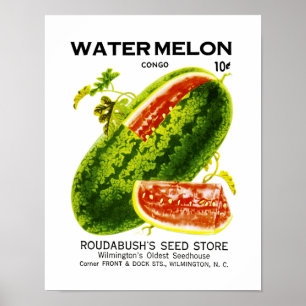 Etikett für Wassermelonen Poster