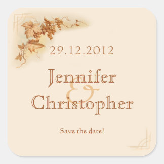 Etikett für Weinflaschen Quadratischer Aufkleber