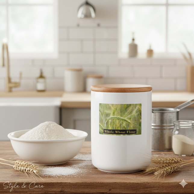 Etikett für Weizenmehl für die Küchenaufbewahrung (Whole Wheat Flour Label for Kitchen Storage)