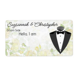 Etikett Hochzeitflorale Grenze Tuxedo