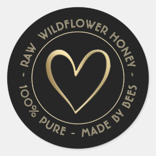 ETIKETT HONEY LID JAR - 100% PUR DURCH BIEN RUNDER AUFKLEBER