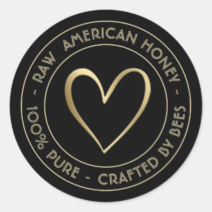 ETIKETT HONEY LID JAR - 100% PUR DURCH BIEN RUNDER AUFKLEBER