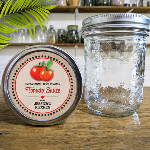 Etikett im Kraftpapier-Stil für Tomaten-Einmachgla Runder Aufkleber