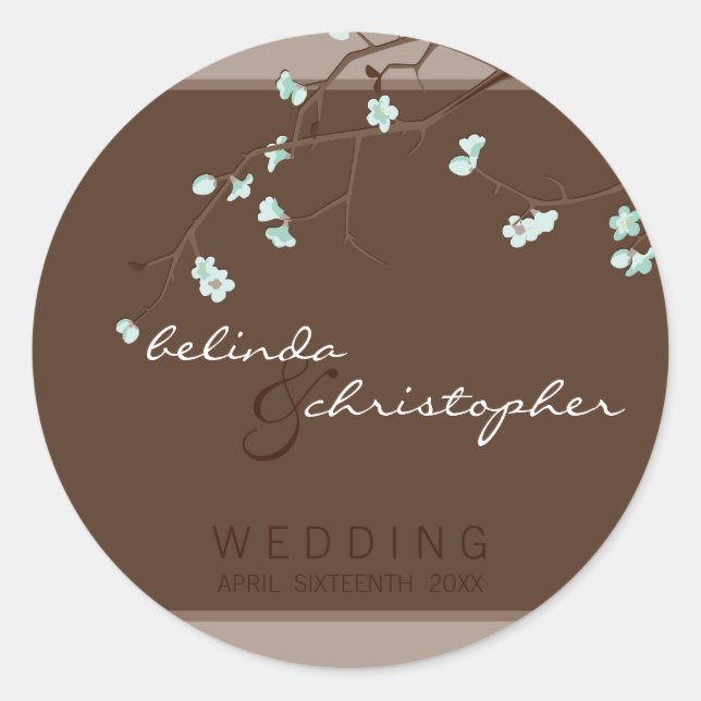 ETIKETT: Kirschblüte 4 Runder Aufkleber (Vorderseite)