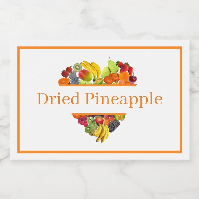 Etikett mit Lebensmittelbehälter für Ananas (Einzelnes Label)