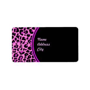 Etikett mit rosa Leopardendruck Adressaufkleber