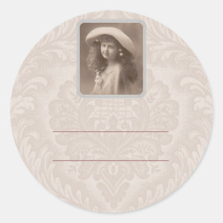 Etikett Nostalgia Viktorianisch Girl Runder Aufkleber