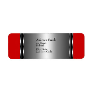 Etikett Rot & Silber Einfach