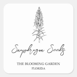 Etikett Snapdragon Seeds Quadratischer Aufkleber