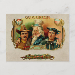 Etikett unserer Union Vintage-Zigarrenkiste Postkarte