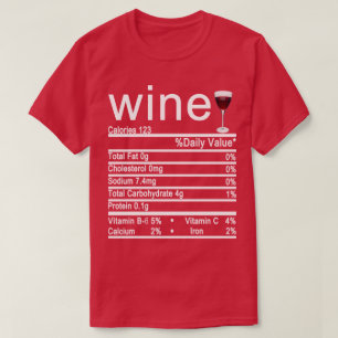 Etikett "Wein Nutrition Facts" T-Shirt
