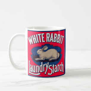 Etikett "White Rabbit Wäsche" Kaffeetasse