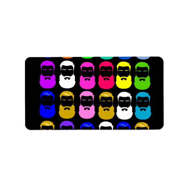 Etiketten für abstrakte Beards Adressaufkleber (Vorne)