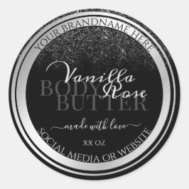 Etiketten für atemberaubende Schwarz- und Silberve Runder Aufkleber