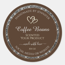 Etiketten für Augenfänger Braun Silber Glitzer