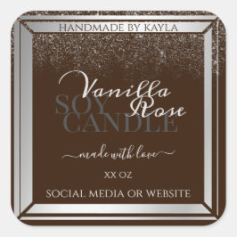 Etiketten für Augenfänger, dunkelbraun und silber Quadratischer Aufkleber