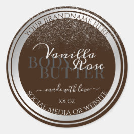 Etiketten für Augenfänger, dunkelbraun und silber Runder Aufkleber