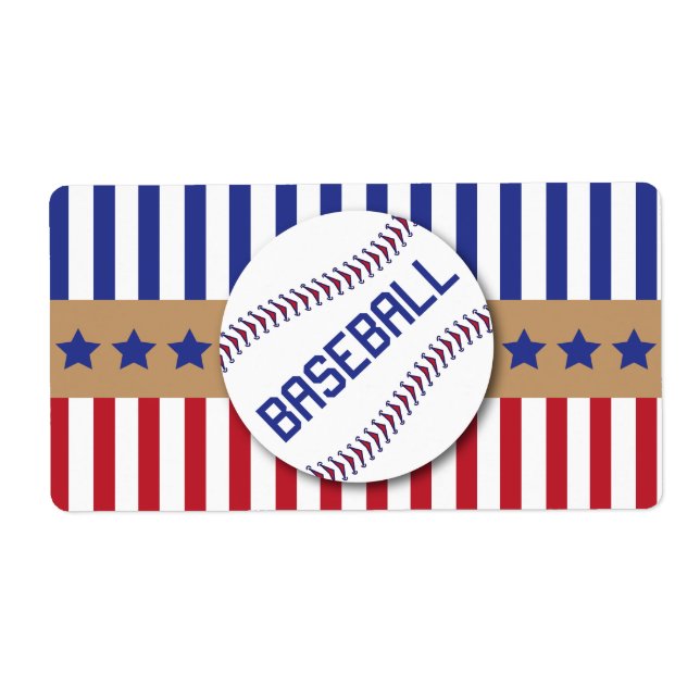 Etiketten für Baseball-Wasserflaschen (Vorne)