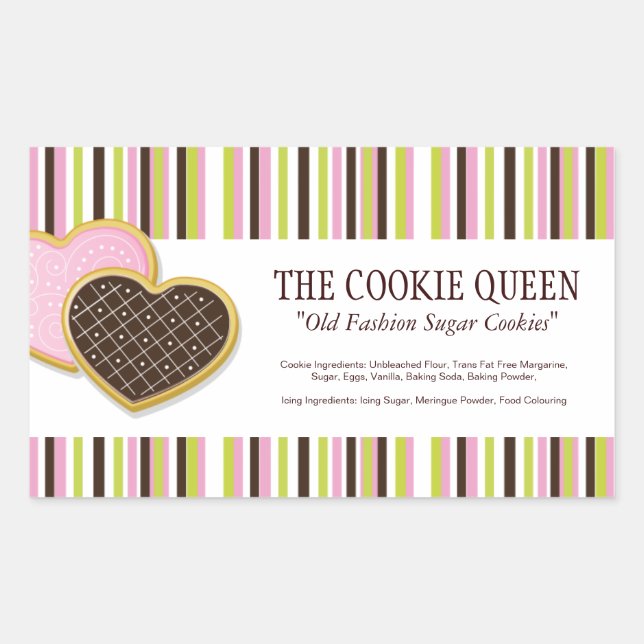 Etiketten für dekorative Backwaren Rechteckiger Aufkleber (Vorderseite)