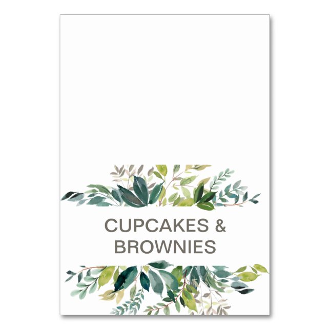 Etiketten für Foliage Buffets Tischnummer (Vorderseite)