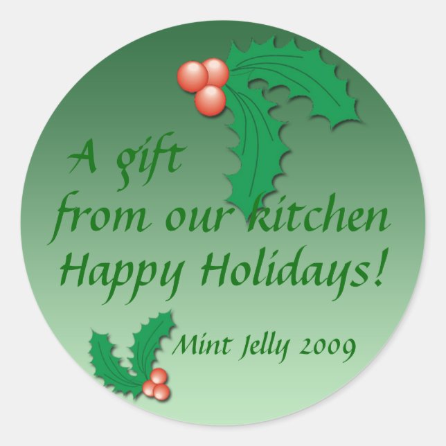 Etiketten für hausgemachte Jam, Jelly oder Salsa Runder Aufkleber (Vorderseite)