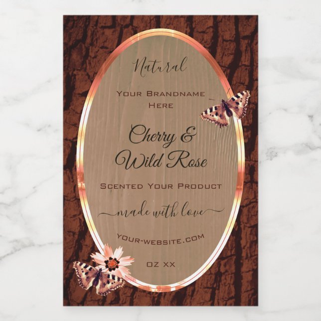 Etiketten für Holzkörner und Baumrinde Butterfetts (Einzelnes Label)