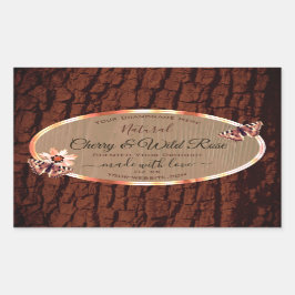 Etiketten für Holzkörner und Baumrinde Butterfetts Rechteckiger Aufkleber