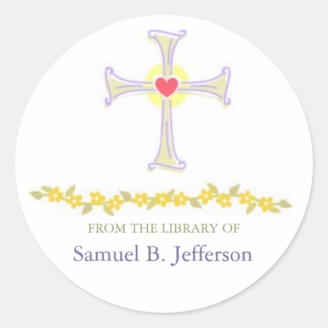 Etiketten für Kreuzbücher Runder Aufkleber (Vorderseite)