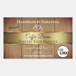 Etiketten für Naturholzkörner Gold-Decoder-Logo Rechteckiger Aufkleber