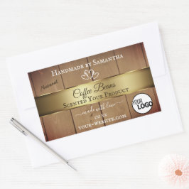 Etiketten für Naturholzkörner Gold-Decoder-Logo Rechteckiger Aufkleber