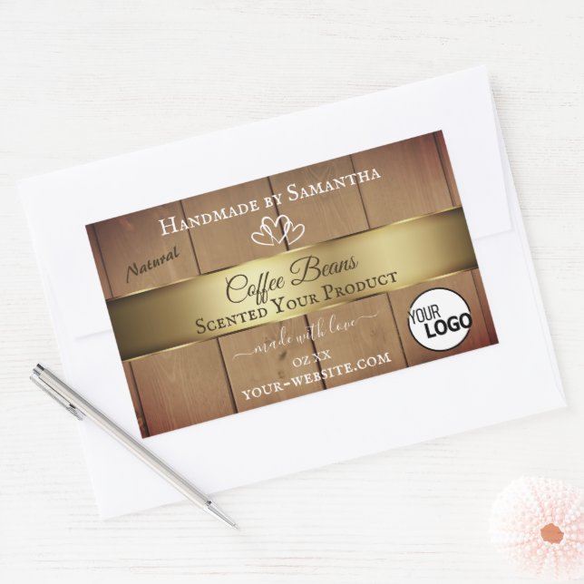 Etiketten für Naturholzkörner Gold-Decoder-Logo Rechteckiger Aufkleber (Umschlag)