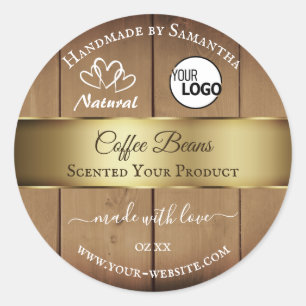 Etiketten für Naturholzkörner Gold-Decoder-Logo Runder Aufkleber