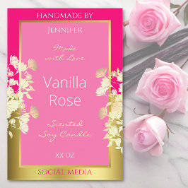 Etiketten für niedliche florale Produkte Rosa und