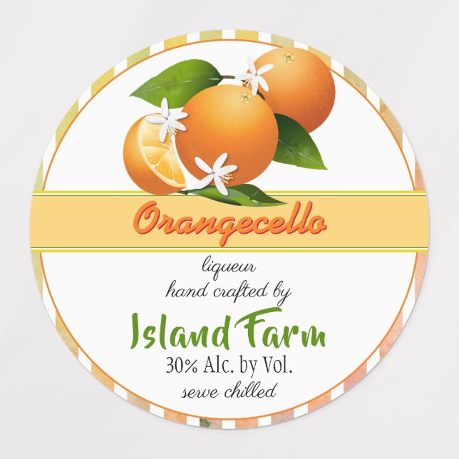 Etiketten für Orange-Fruchtverpackungen (Design 1)